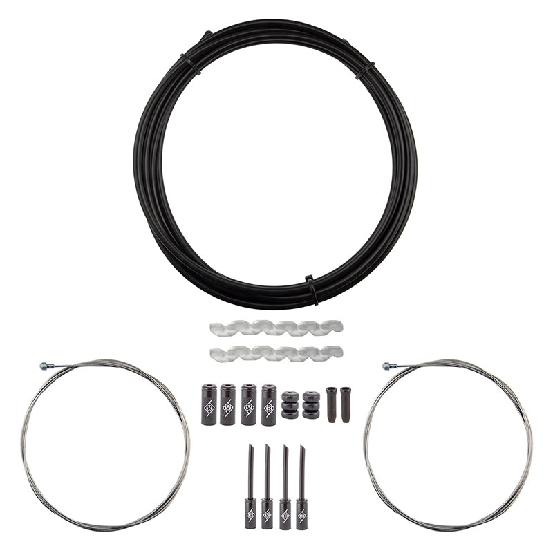 Slick Compressionless Road Brake Cable/Housing Kit Front and Rear 3000mm/1500mm & 2800mm 5mm/1.5mm Black Road Compressionless