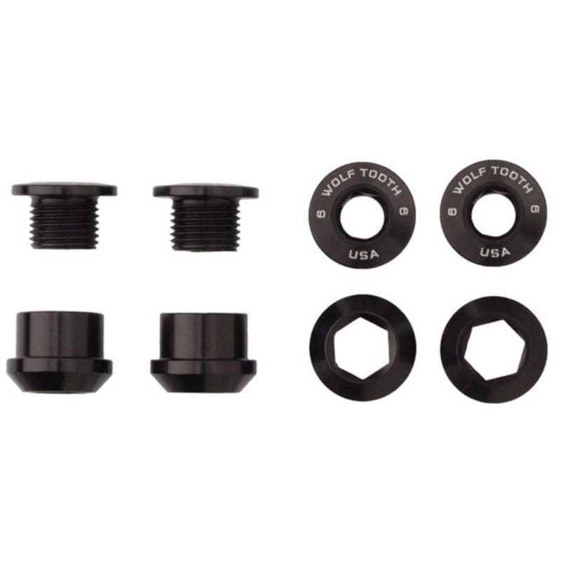 1x Chainring Bolt Set – 6mm Dual Hex Fittings Set/4 Black