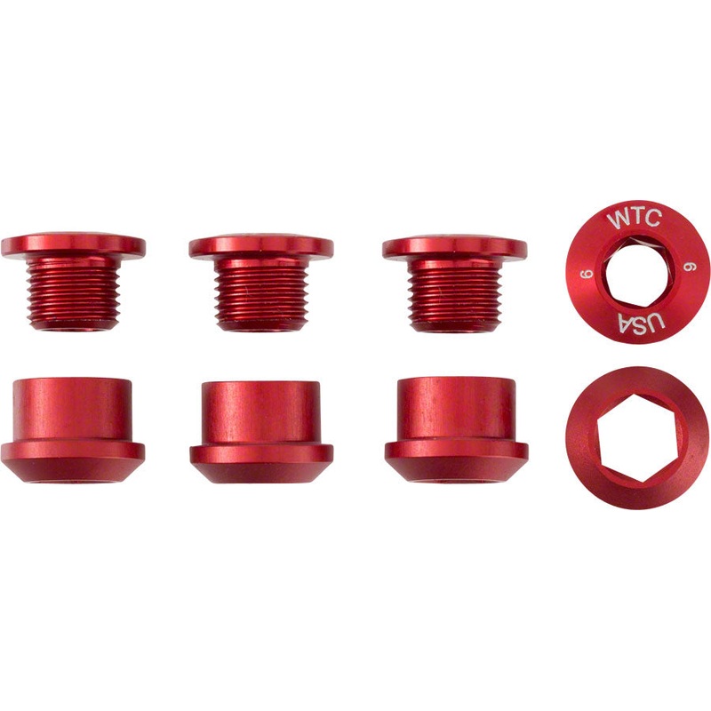1x Chainring Bolt Set – 6mm Dual Hex Fittings Set/4 Red