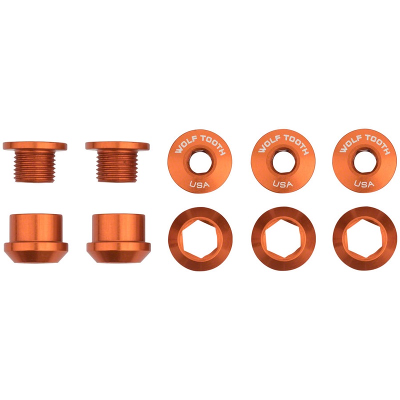 1x Chainring Bolt Set – 6mm Dual Hex Fittings Set/5 Orange