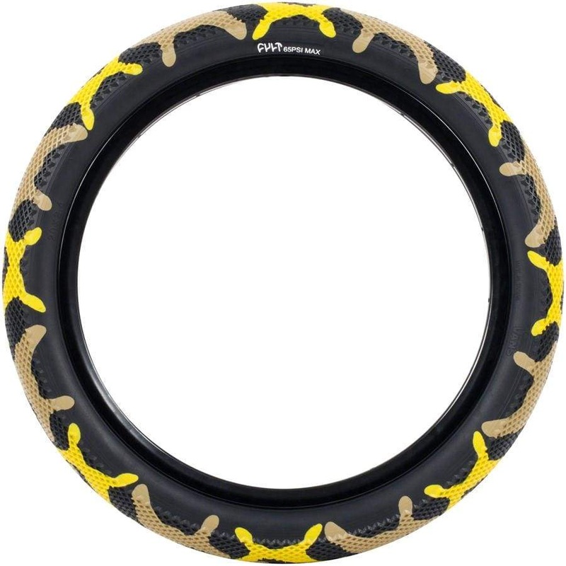 Cult X Vans Tire – 20 x 2.4″, Clincher, Wire, Yellow Camo/Black 20 x 2.4″