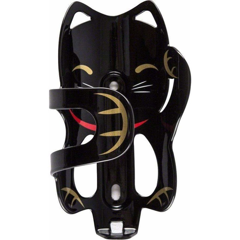 Lucky Cat Bike Water Bottle Cage Black
