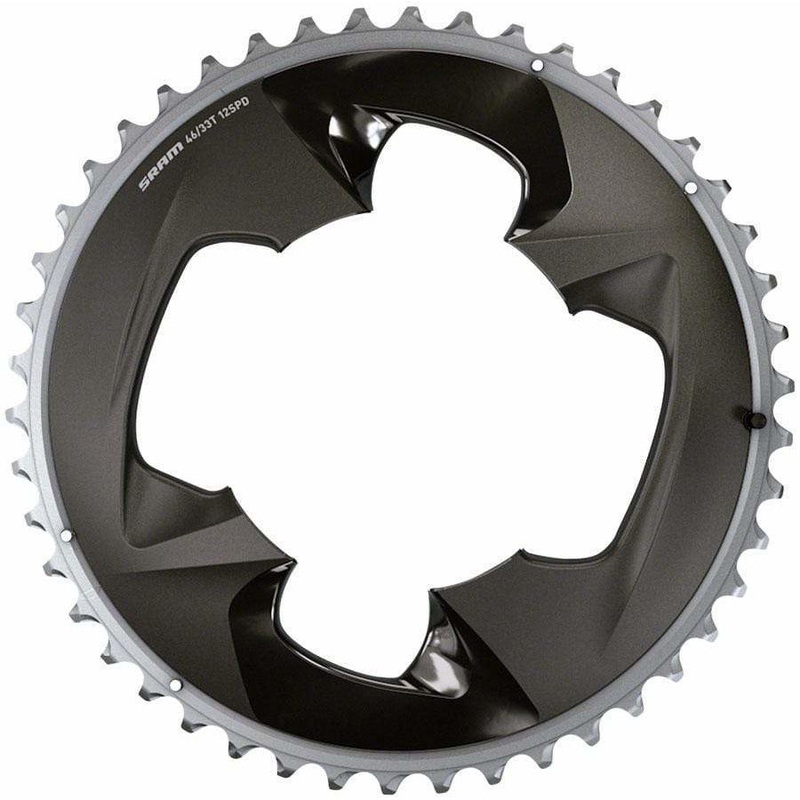 Force 2×12-Speed Outer Chainring – 48t, 107 BCD, 4-Bolt, Polar Grey, For use with 35t Inner 107mm 48t