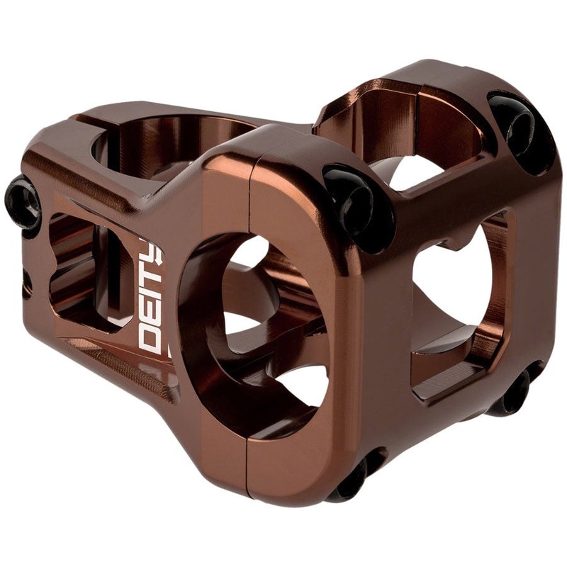 Cavity Mountain Bike Stem – 31.8mm Clamp, +/-0, 1 1/8″, Bronze 31.8 mm 0 Degrees 35 mm