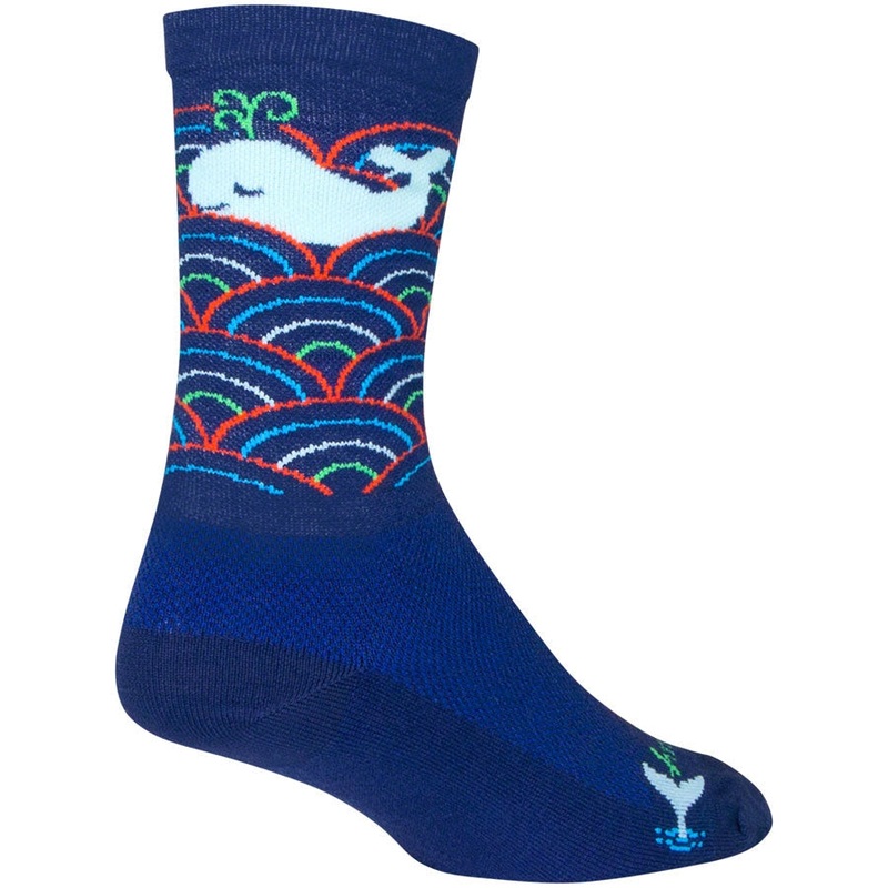 Crew Oh Whale Bike Socks – Blue Blue Small / Medium
