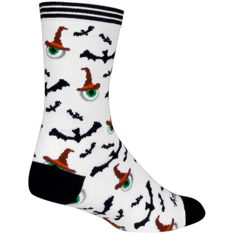 Eye Soar Crew Bike Socks – White White Small / Medium