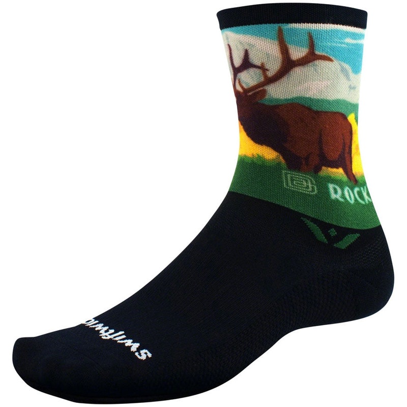 Vision Six Impression National Park Bike Socks – Rocky Mountains Black Small