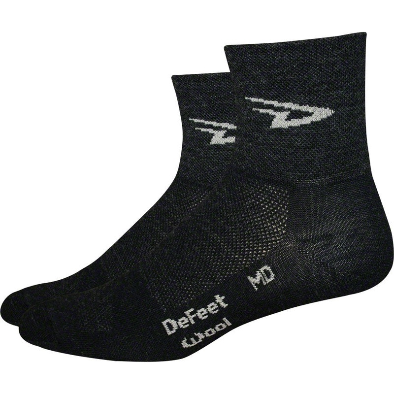 Wooleator D-Logo Bike Socks – Black/White Black Medium
