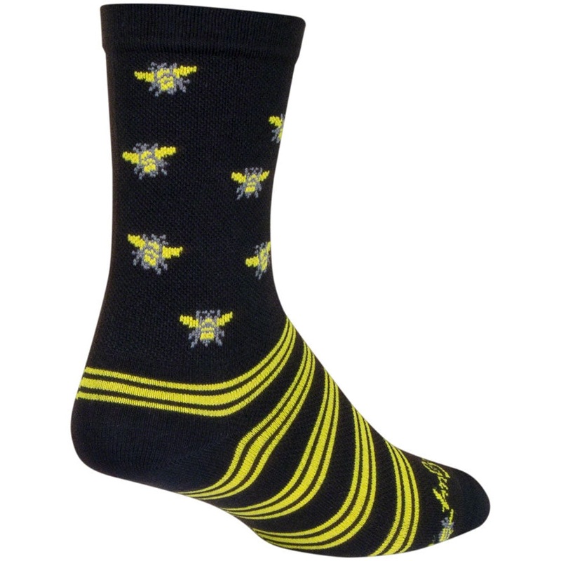 Buzz Crew Bike Socks – Black/Yellow Black/Yellow Small / Medium