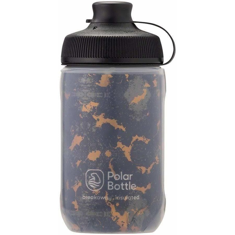 Breakaway Muck Insulated Shatter Bike Water Bottle – 12oz, Charcoal/Copper Charcoal 12oz