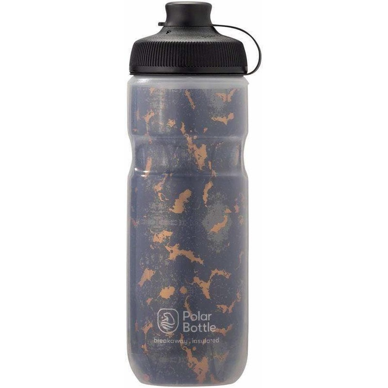 Breakaway Muck Insulated Shatter Bike Water Bottle – 20oz, Charcoal/Copper Gray