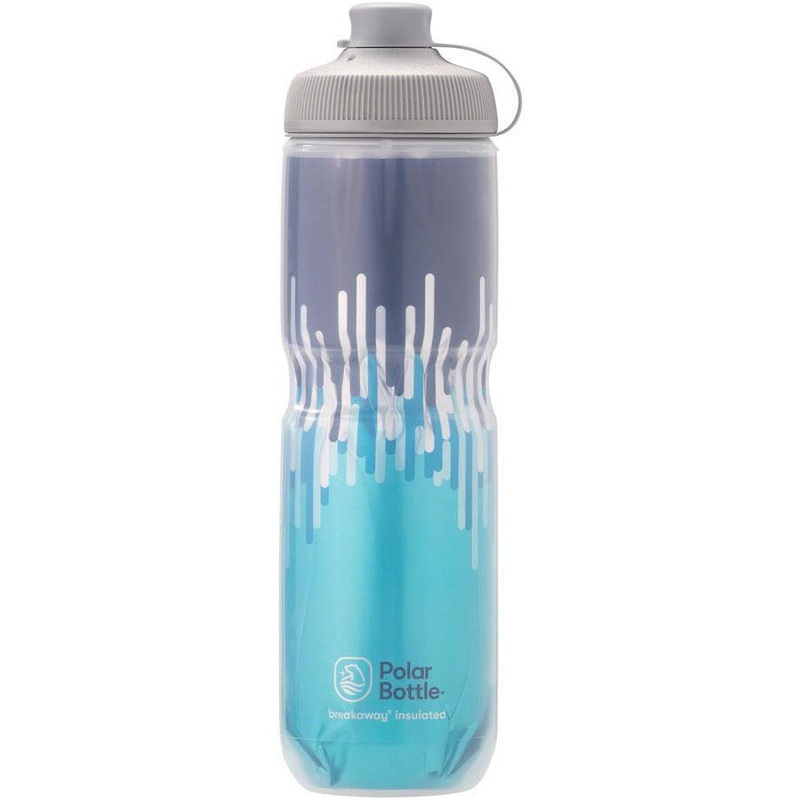 Breakaway Muck Insulated Zipper Bike Water Bottle – 24oz, Blue/Turq Blue 24oz