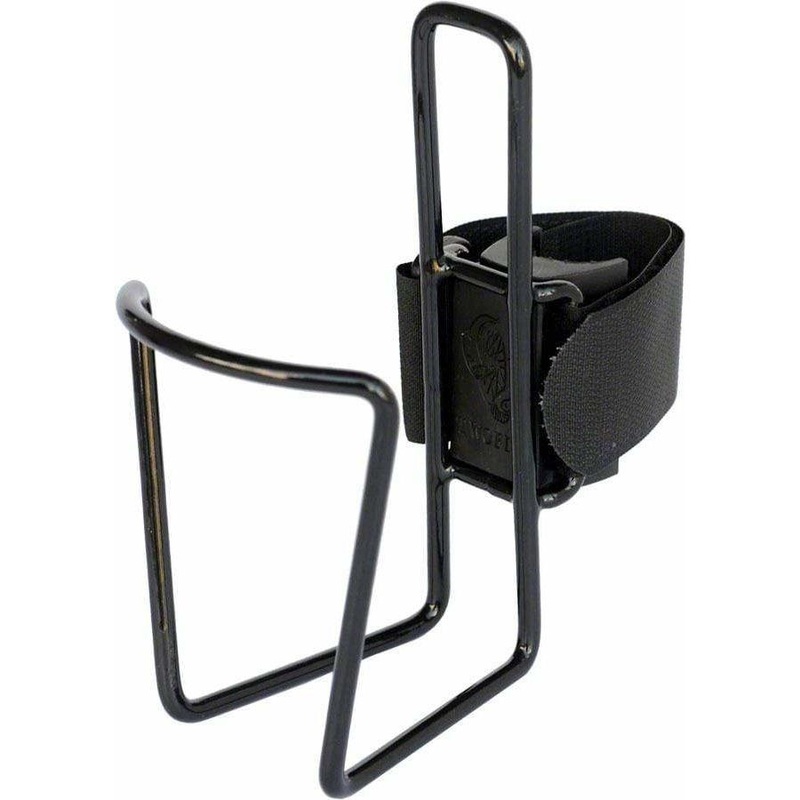 QuickCage 24oz Bike Water Bottle Cage: Vinyl Coated Black, No Bottle Included Black