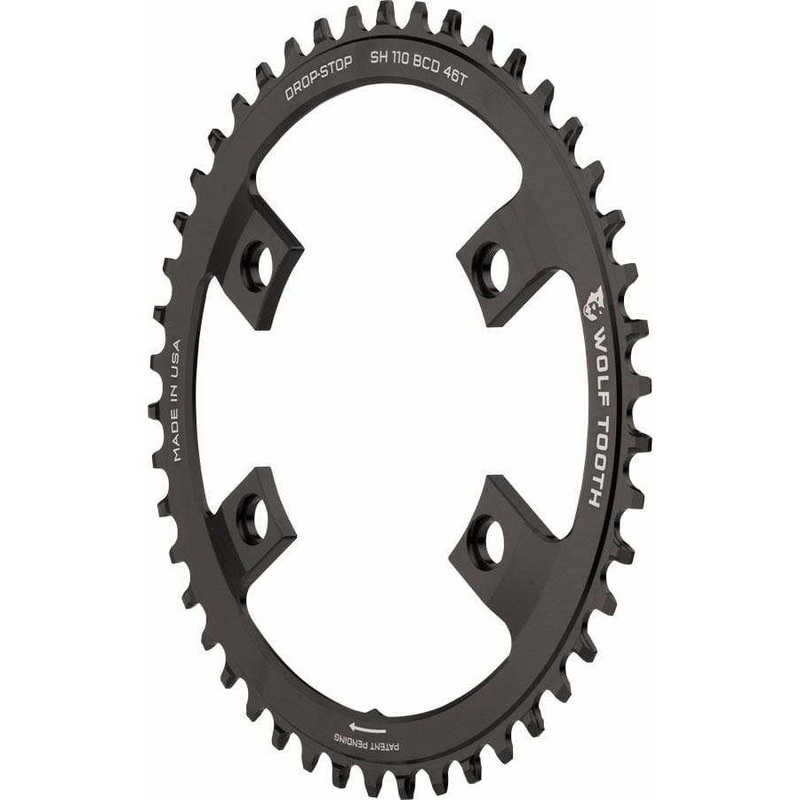 Shimano 110 Asymmetric BCD Chainring , 4-Bolt, Drop-Stop, For Shimano Cranks 110mm 46t