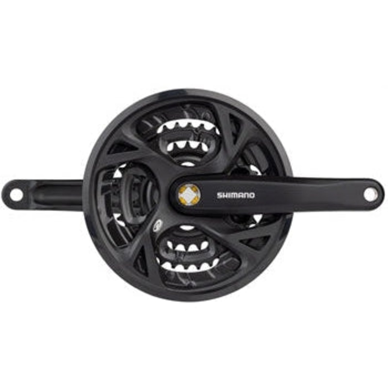 Acera FC-M371-L Crankset – 175mm 9-Speed 48/36/26t Riveted Square Taper JIS Spindle Interface BLK