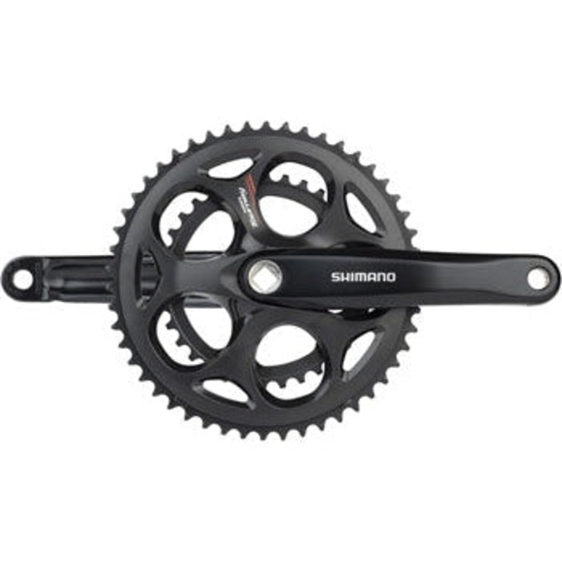Tourney FC-A070 Crankset – 170mm 7/8-Speed 50/34t Riveted Square Taper JIS Spindle Interface BLK