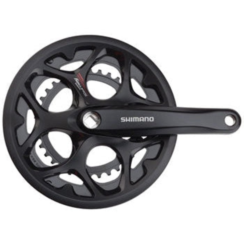 Tourney FC-A070 Crankset – 170mm 7/8-Speed 50/34t Riveted Square Taper JIS Spindle Interface With Chainguard