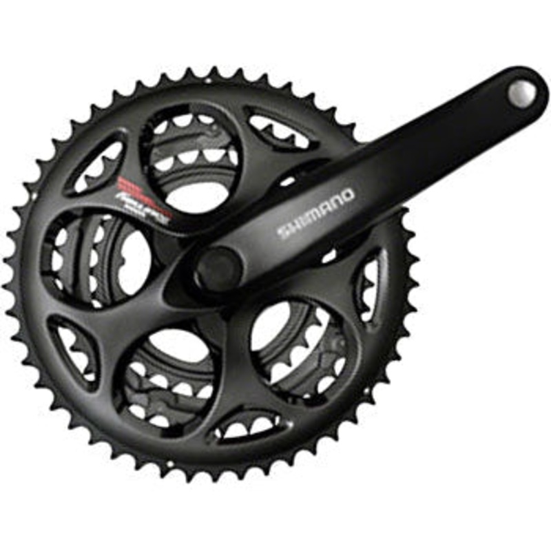 Tourney FC-A073 Crankset – 170mm 7/8-Speed 50/39/30t Riveted Square Taper JIS Spindle Interface BLK