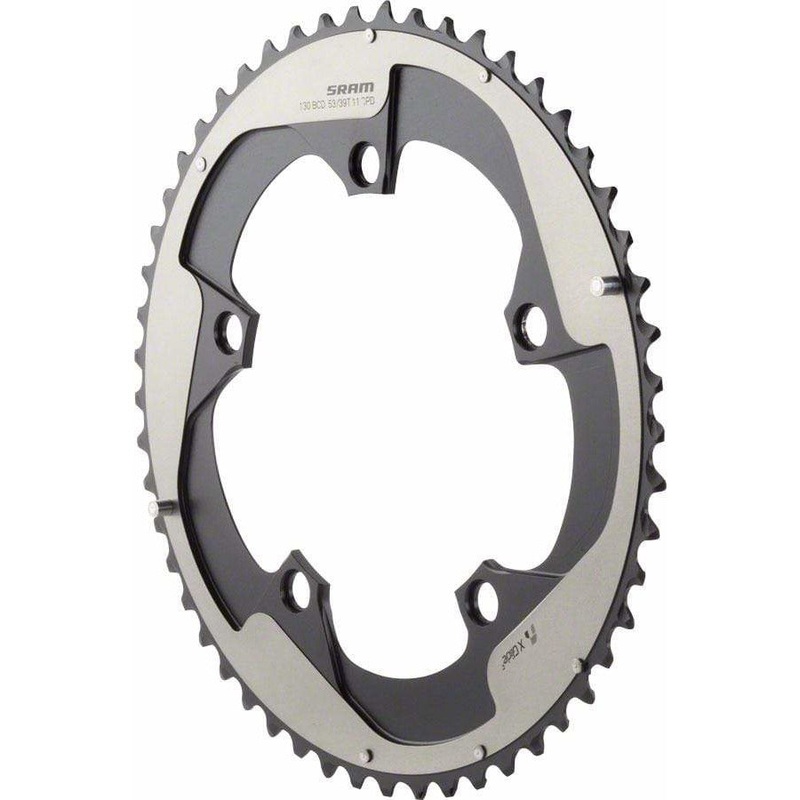 Red 22 53T 130mm BCD YAW Chainring Gray Hidden Non-Hidden Bolt Use 39T 130mm 53t