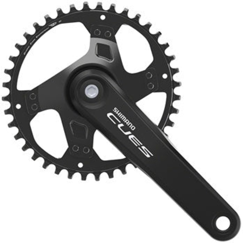 CUES FC-U4000-1 Crankset – 175mm 9/10/11-Speed 40t Riveted Square Taper JIS Spindle Interface BLK