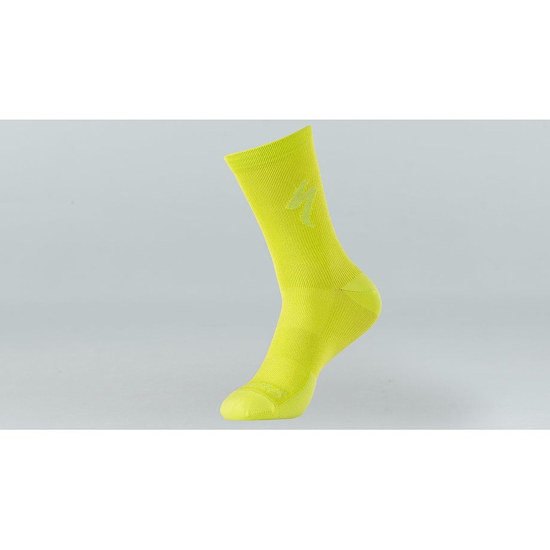 soft air tall logo sock hyper green s