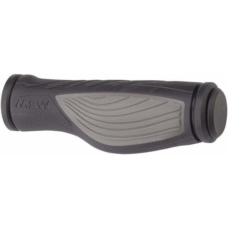 Ergonomic (EFG-100) Bike Handlebar Grips – Black/Gray, Black/Gray