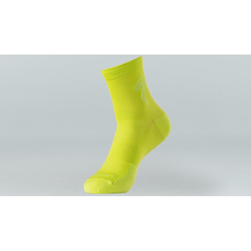 soft air mid logo sock hyper green l