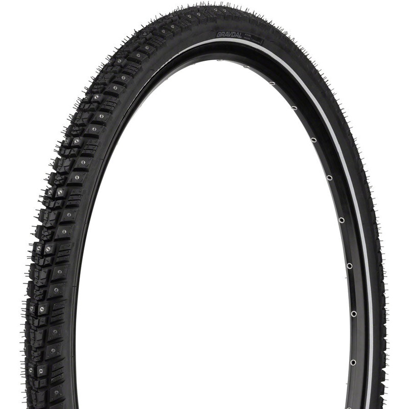 Gravdal Tire – 700 x 45 Tubeless Folding BLK 60 TPI 240 Concave Carbide Aluminum Studs 700 x 45c