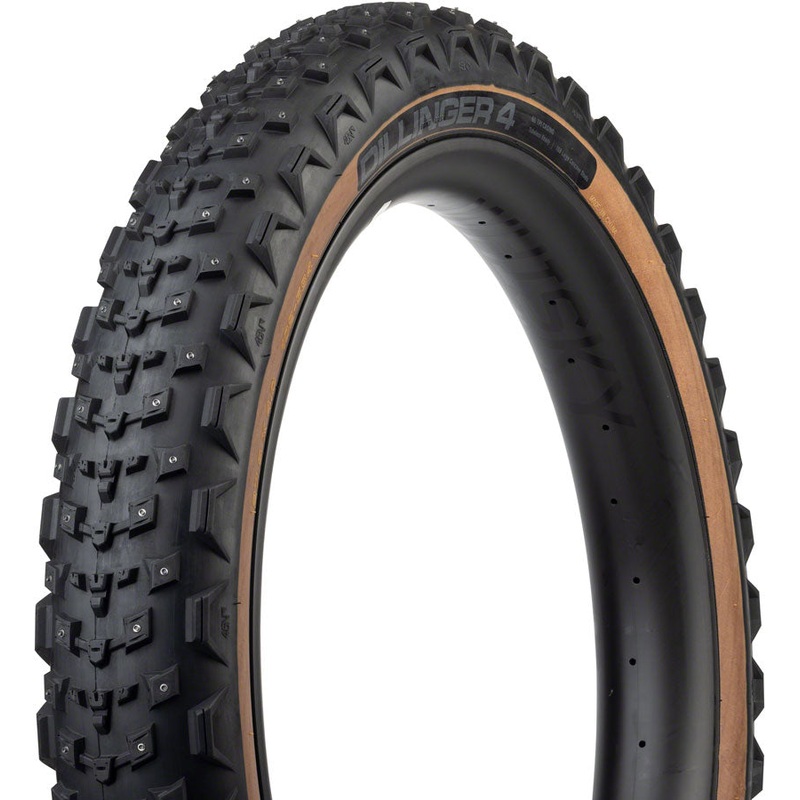 Dillinger 4 Tire – 27.5 x 4.0 Tubeless Folding Tan 60 TPI 168 Large Concave Carbide Aluminum Studs 27.5 x 4.0″