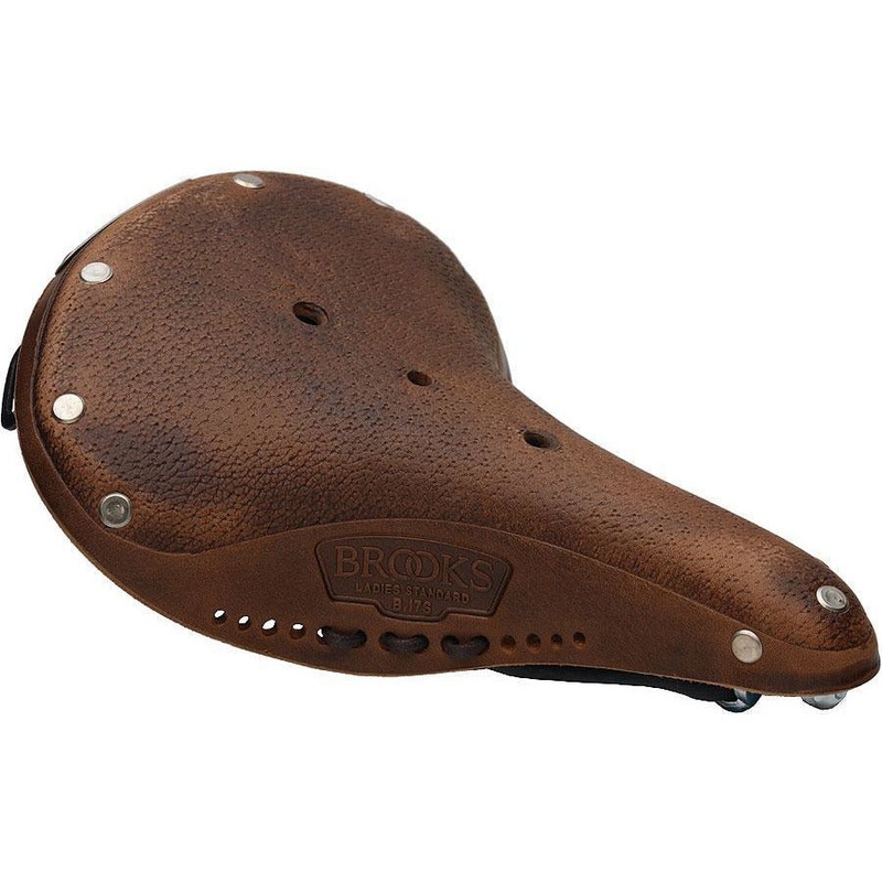 B17 S Women’s Saddle with black steel rails Aged Dark Tan
