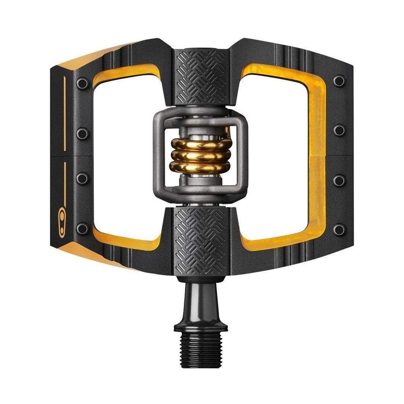 Crankbrothers Mallet DH 11 Pedals – Dual Sided Clipless Platform Aluminum 9/16″ BLK/Gold Black/Gold