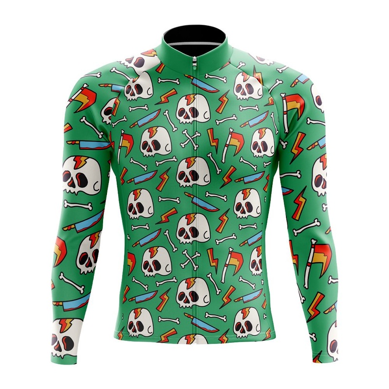 Cartoon Skulls Long Sleeve Cycling Jersey S Regular