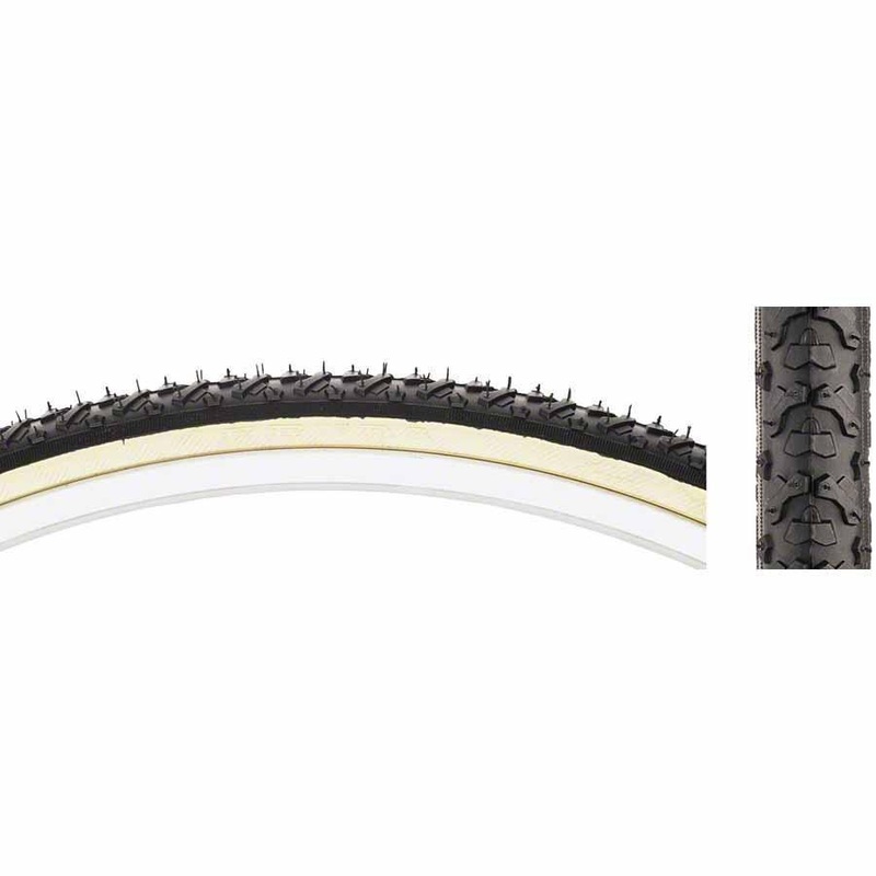K161 KrossCyclo Bike Tire 27×1 3/8 Steel Bead Black/Tan 27 x 1 3/8