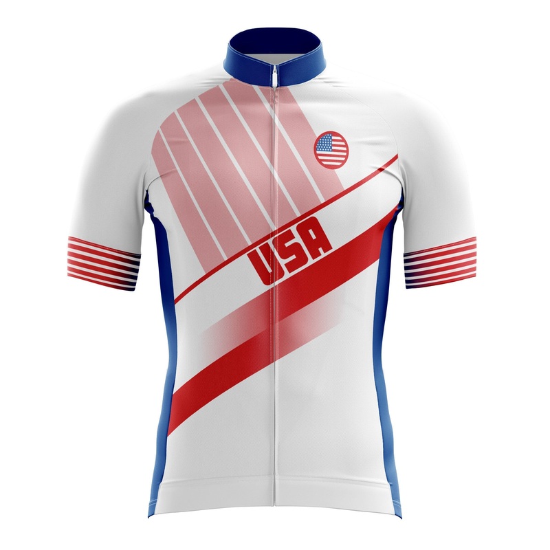USA White Cycling Jersey S