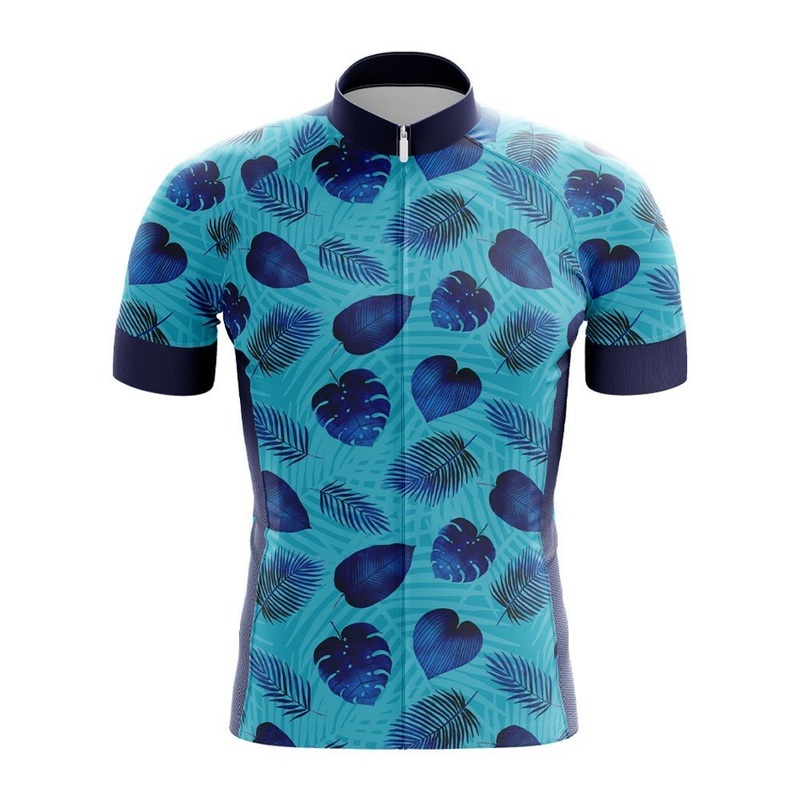 Aqua Leaves Cycling Jersey S