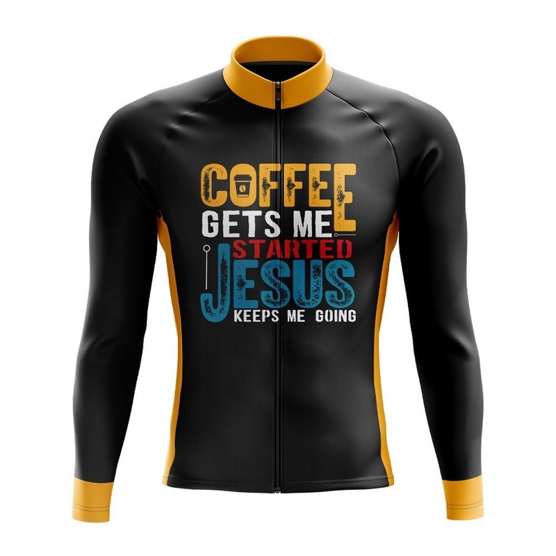 Coffee & Jesus Long Sleeve Cycling Jersey S