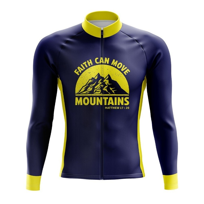 Faith Moves Mountains Long Sleeve Cycling Jersey S