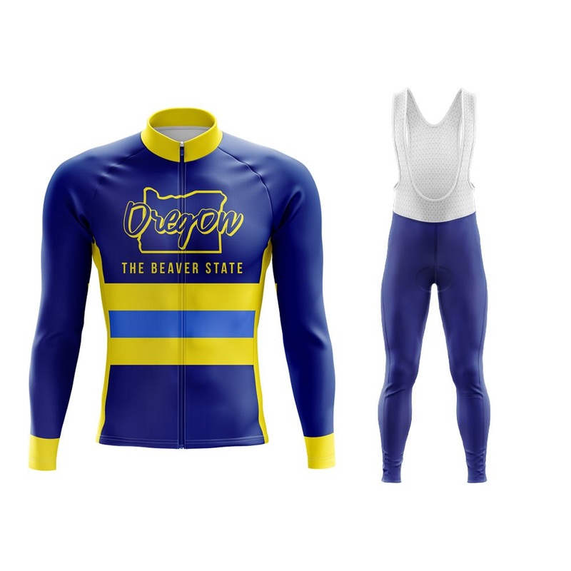 Oregon Beaver State Long Sleeve Winter Cycling Jersey & Pants S Regular