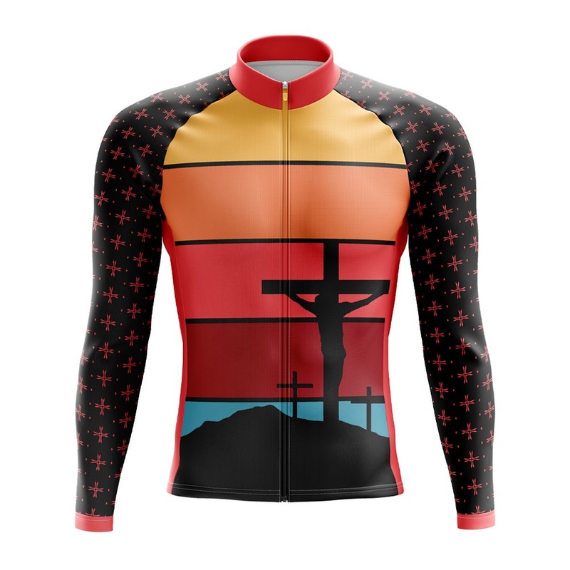 Christ Contrast Long Sleeve Cycling Jersey S