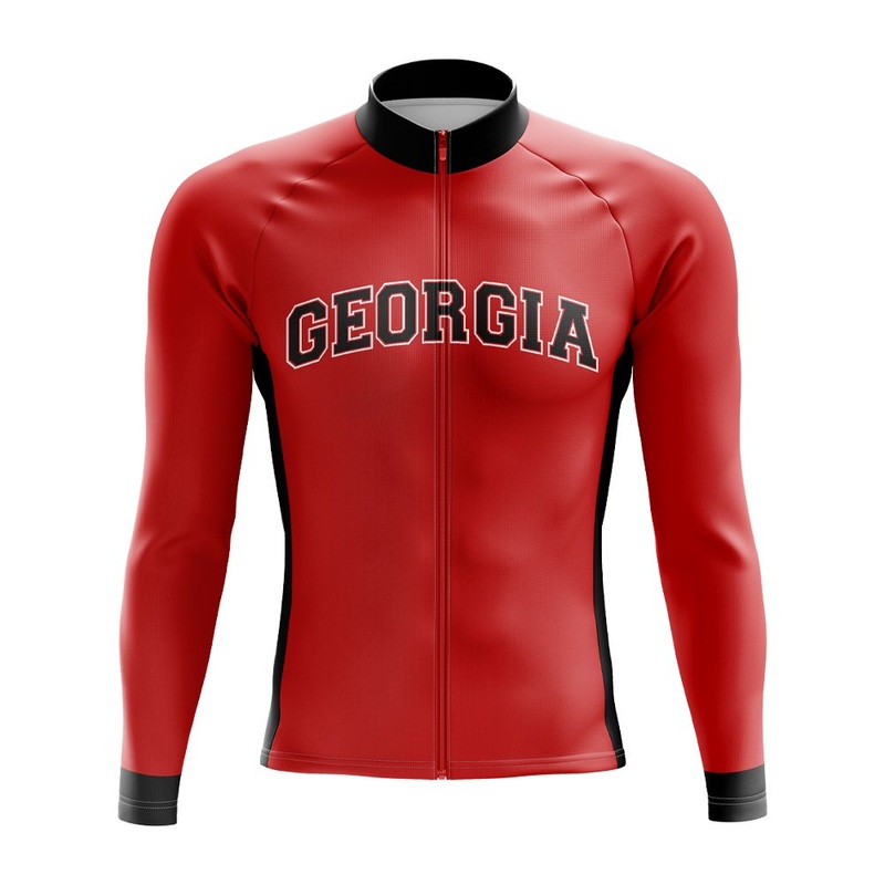 University Of Georgia Long Sleeve Cycling Jersey S Red
