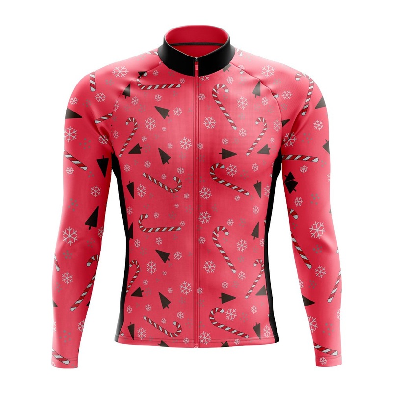 Candy Cane Long Sleeve Cycling Jersey S