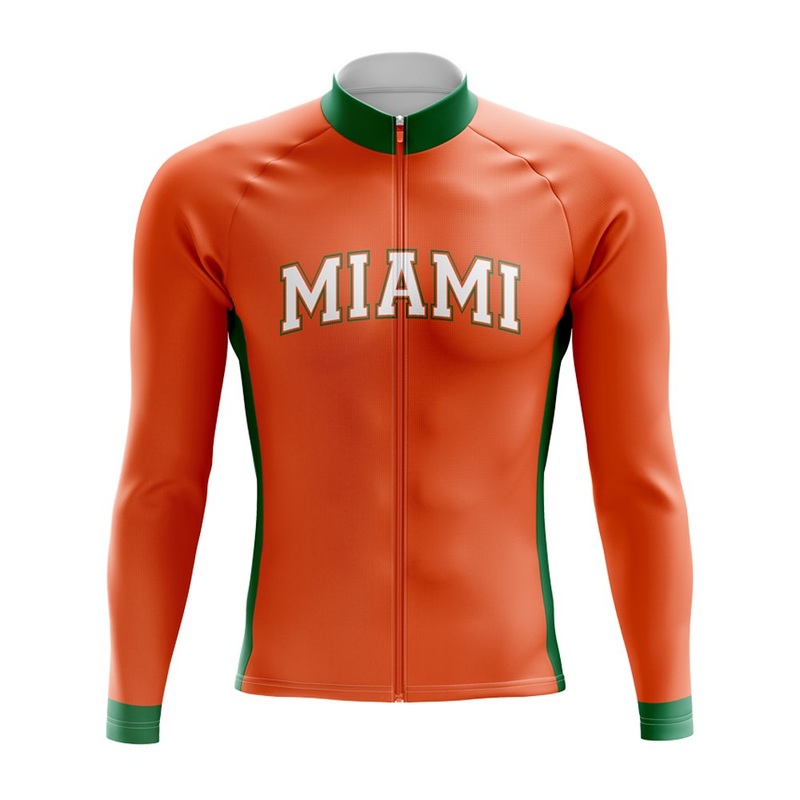 University Of Miami Long Sleeve Bicycle Jersey S