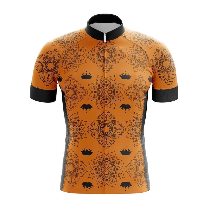 Orange Mandala Cycling Jersey S