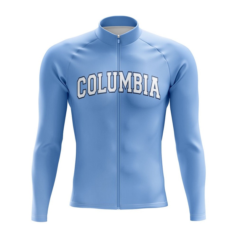University of Columbia Long Sleeve Cycling Jersey S Light Blue