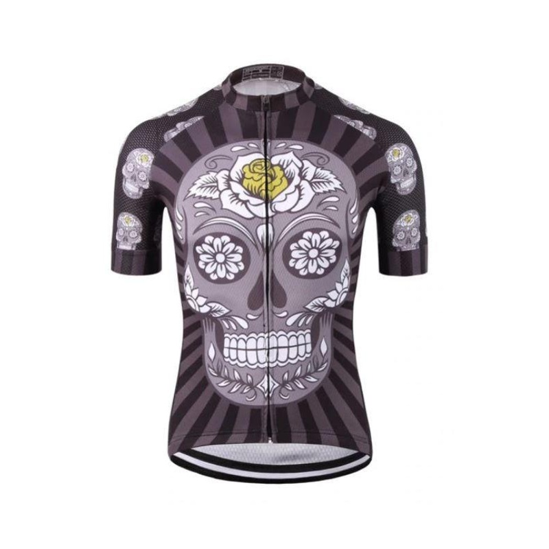 Black & Yellow Skull Cycling Jersey S