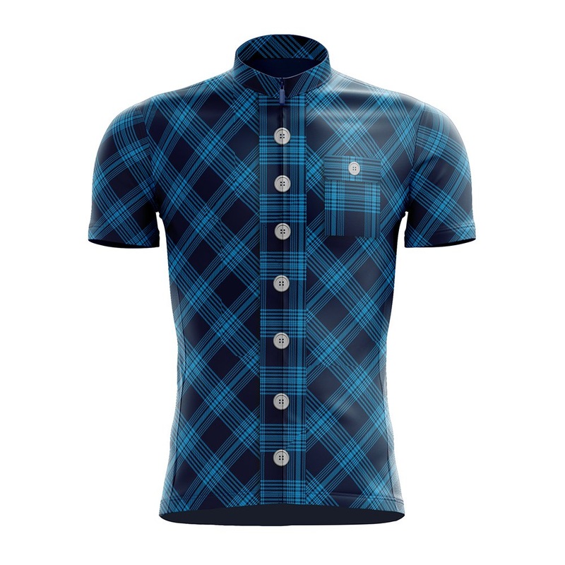 Blue & Black Lumberjack Cycling Jersey S