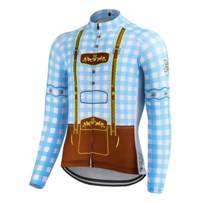Blue Lederhosen Long Sleeve Cycling Jersey XXS Regular