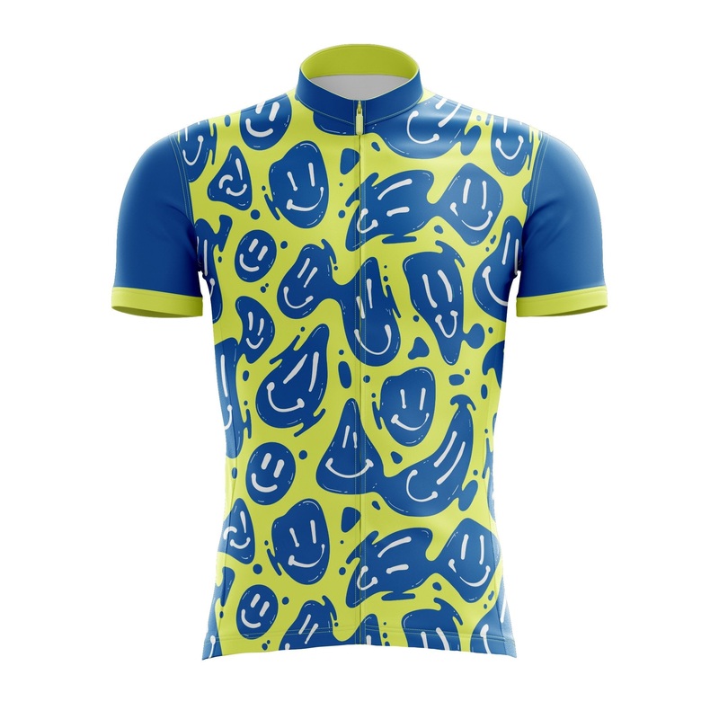 Blue & Yellow Smiley Cycling Jersey S