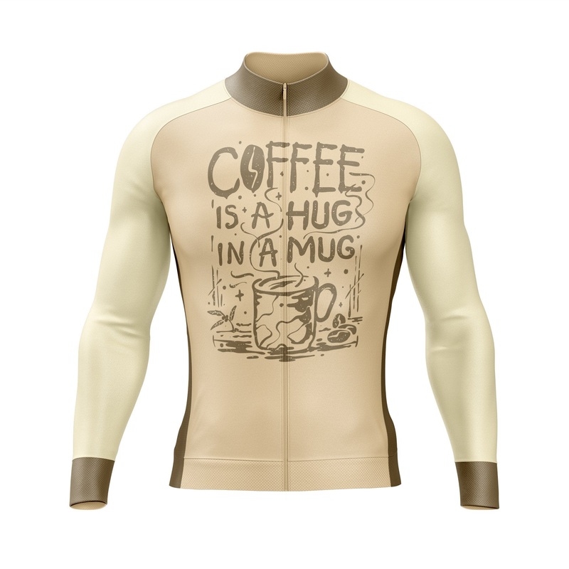 Coffee Is A Hug In A Mug Long Sleeve Cycling Jersey S
