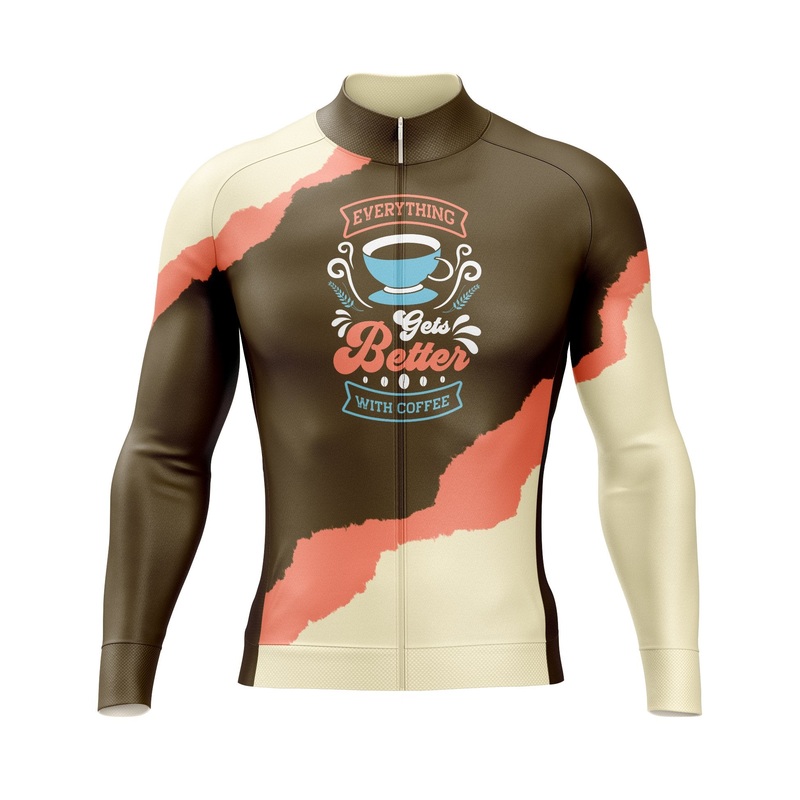 Everything Gets Better With Coffee Long Sleeve Cycling Jersey S